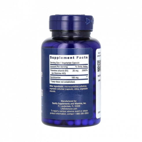 Life Extension Benfo Tiamine with Thiamine, Бенфо с тиамином, 120 капсул