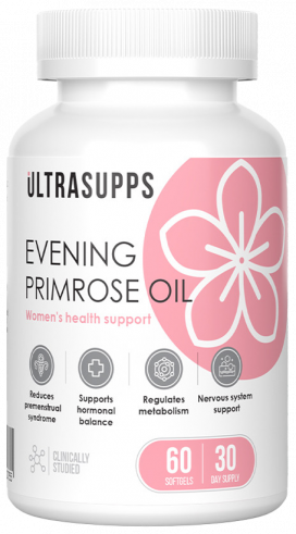 Ultrasupps Evening Primrose Oil, 60 капсул Ultrasupps Evening Primrose Oil, 60 капсул
