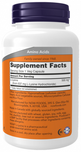 NOW L-Lysine 500 mg, 250 капсул NOW L-Lysine 500 mg, 250 капсул