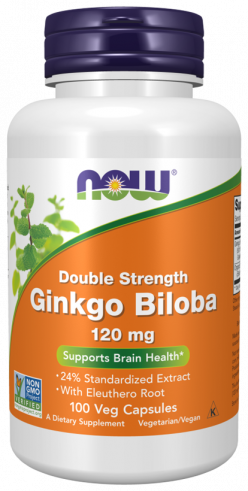 NOW Ginkgo Biloba 120 mg, 100 капсул