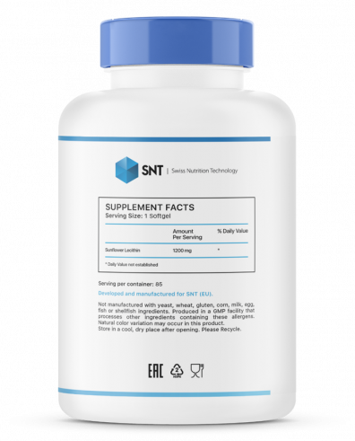 SNT Sunflower Lecithin, 85 капсул