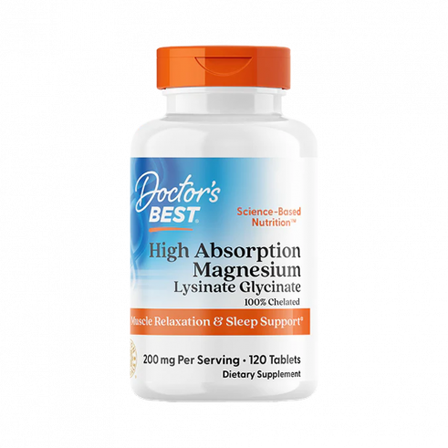 Doctor's Best High Absorption Magnesium, Магния Хелат, 120 таблеток
