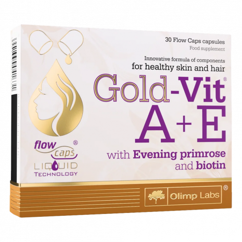 Olimp Labs Gold-Vit A+E with Evening primrose and biotin, Голд-Вит А+Е с вечерней примулой и биотином, 30 капсул