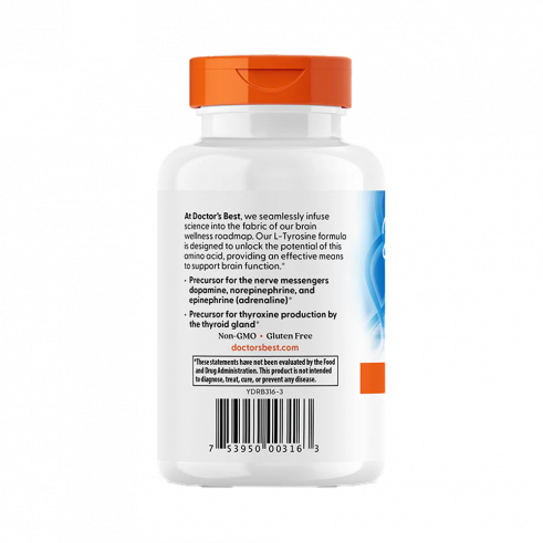Doctor's Best Best L-Tyrosine, L-Тирозин, 120 капсул