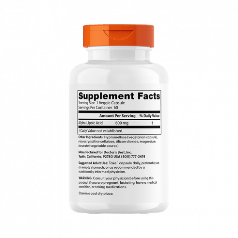 Doctor's Best Alpha-Lipoic Acid, Альфа-Липоевая кислота, 60 капсул