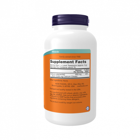NOW Calcium Citrate, Кальций Цитрат, 227 грамм