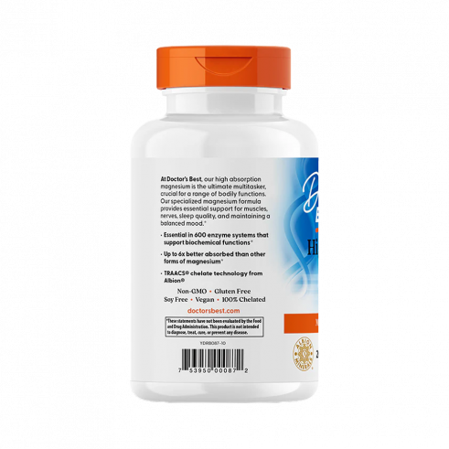 Doctor's Best High Absorption Magnesium, Магния Хелат, 240 таблеток