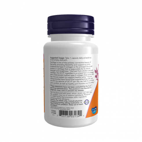 NOW UC-II type II Collagen 40 mg, Коллаген UC-II тип II 40 мг, 60 капсул