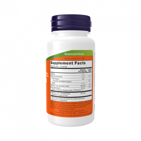 NOW Цинк с витамином C и бузиной, 60 таблеток