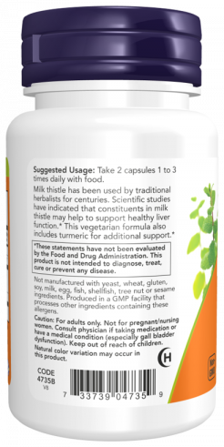 NOW Milk Thistle Extract 150 mg Silymarin (120 mg), 60 капсул