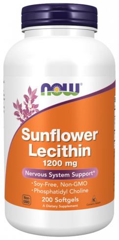 NOW Sunflower Lecithin 1200 mg, 200 капсул