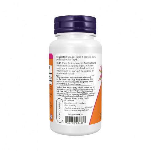 NOW PABA 500 mg, 100 капсул NOW PABA 500 mg, 100 капсул