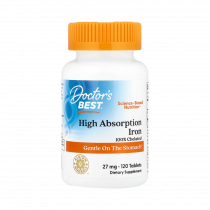 Doctor's Best High Absorption Iron 100% Chelated with Ferrochel, 120 таблеток